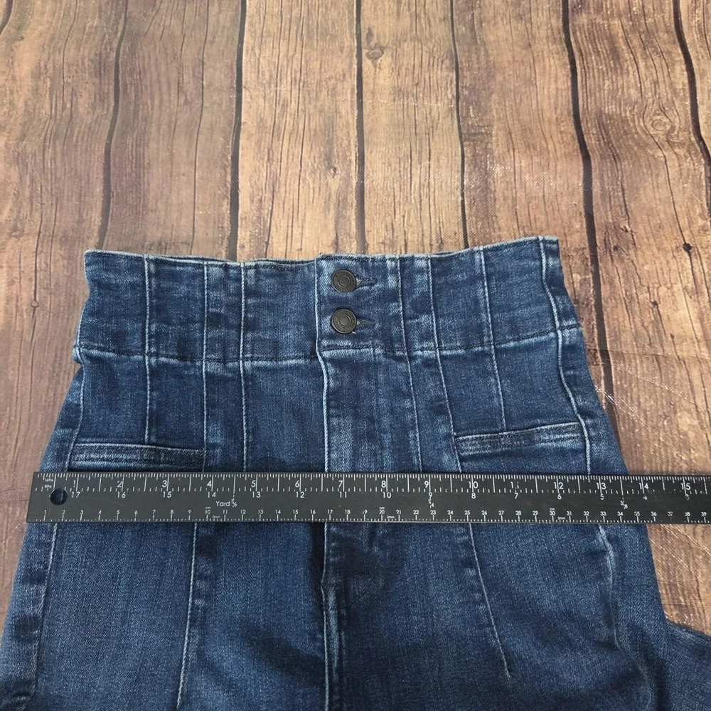 Free People Jayde Flare Jeans Women 26 Blue High Rise Boho Retro Western Cowgirl